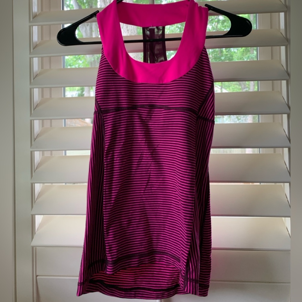 Old Style Pink Striped Lululemon Tank